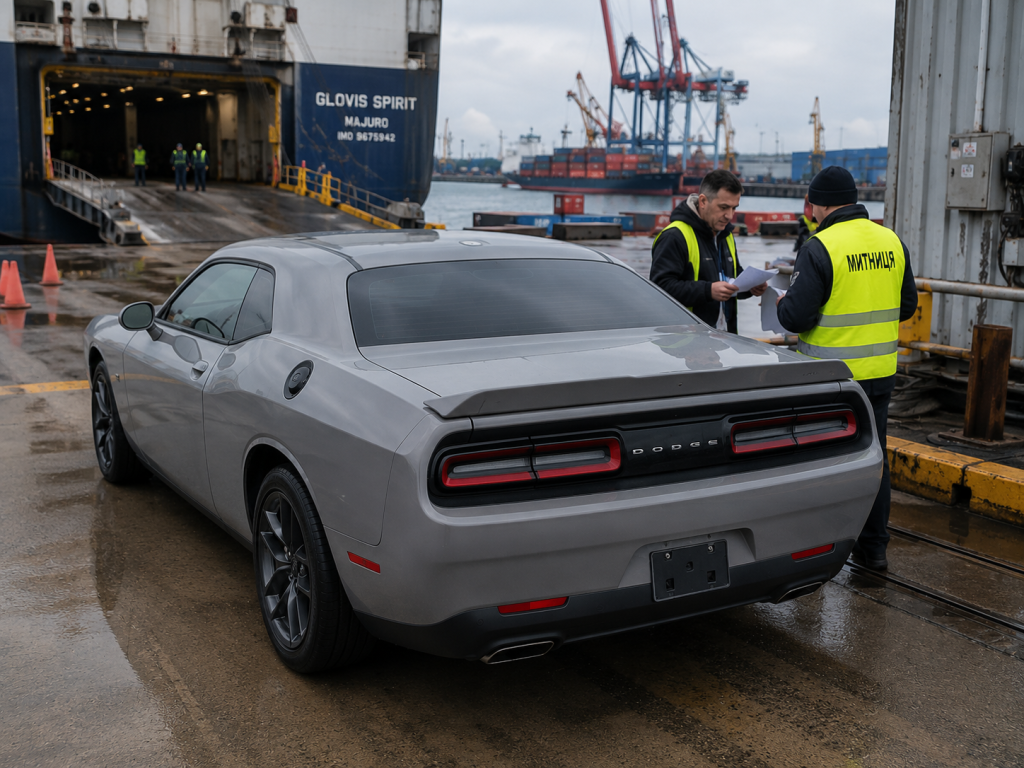 Сірий Dodge на митниці